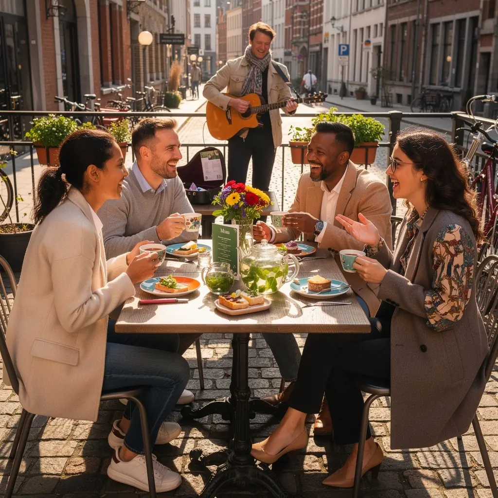 Verre de thé à la menthe avec des glaçons et une tranche de citron.